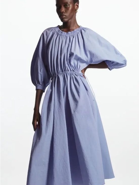 COS Dresses & Skirts - COS Light Blue Midi Dress with Smocked Waist